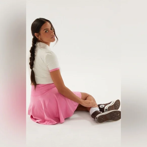 PacSun | PAC 1980 WHISPER Active Crossover Front Mini Skirt in Pink Medium - Picture 3 of 10